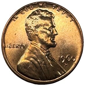 1960-D Lincoln Cent – Large Date – BU Red Uncirculated